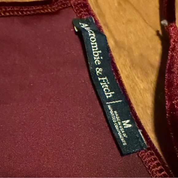 ABERCROMBIE & FITCH | Velour Velvet Red Maroon Tank Top - Picture 3 of 4